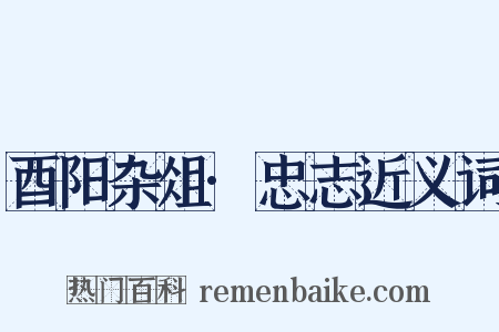 酉阳杂俎·忠志近义词是什么意思的图片